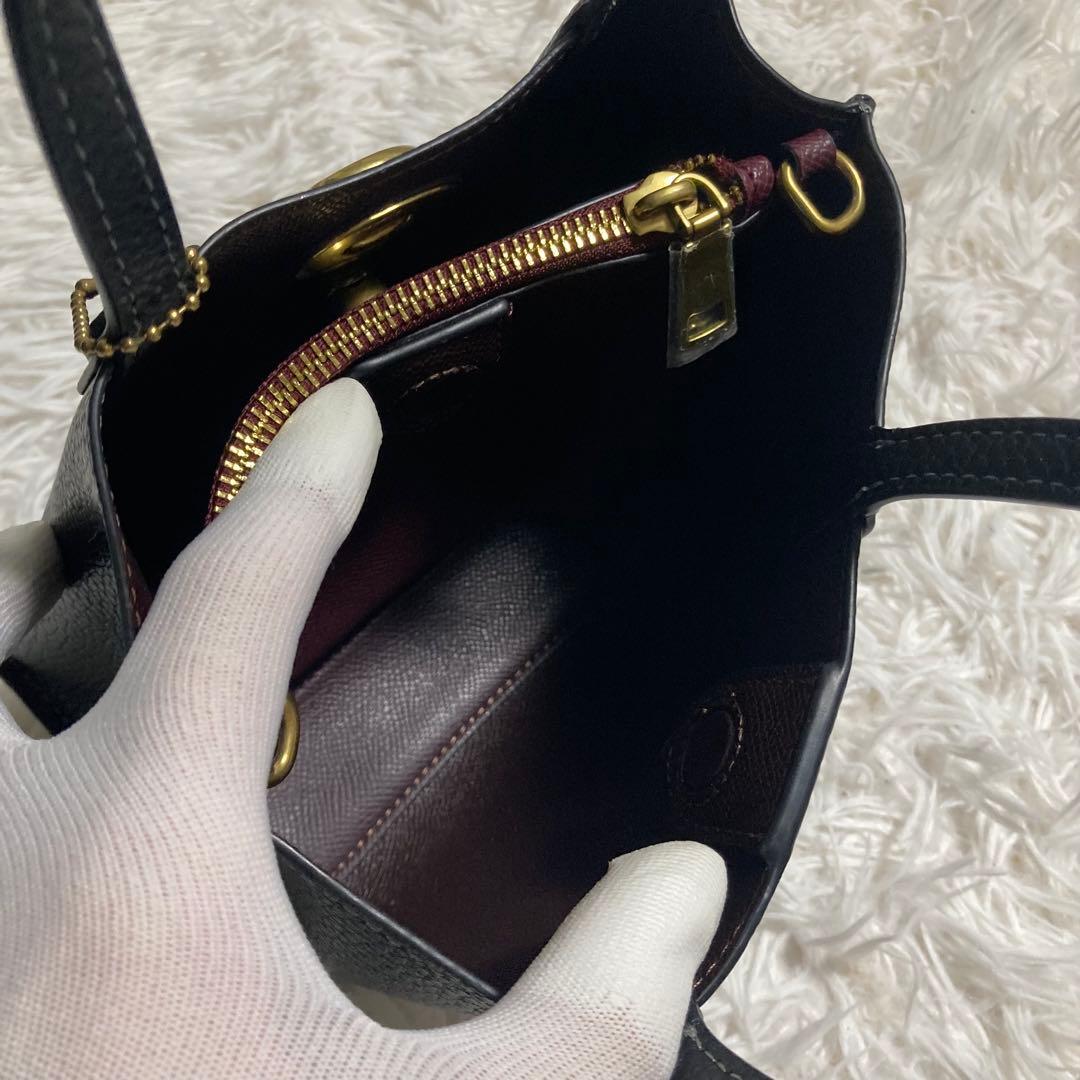 未使用級　現行　コーチ　ショルダーバッグ　ウィロウ トート バッグ 18　黒