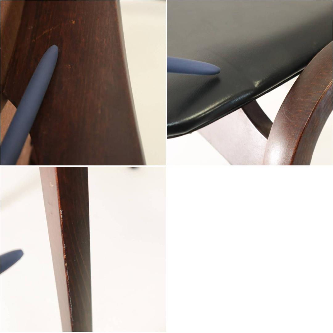 秋田木工 IDC大塚 No.202 剣持勇 スタッキングスツール 黒 PVC④