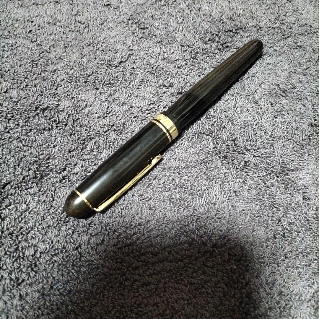 14K プラチナム　黒色プラスチック万年筆