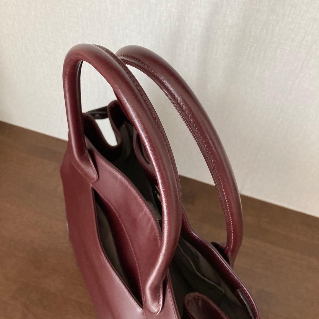 傳濱野（皇室御用達）クラッシックトートバッグ　ボルドー
