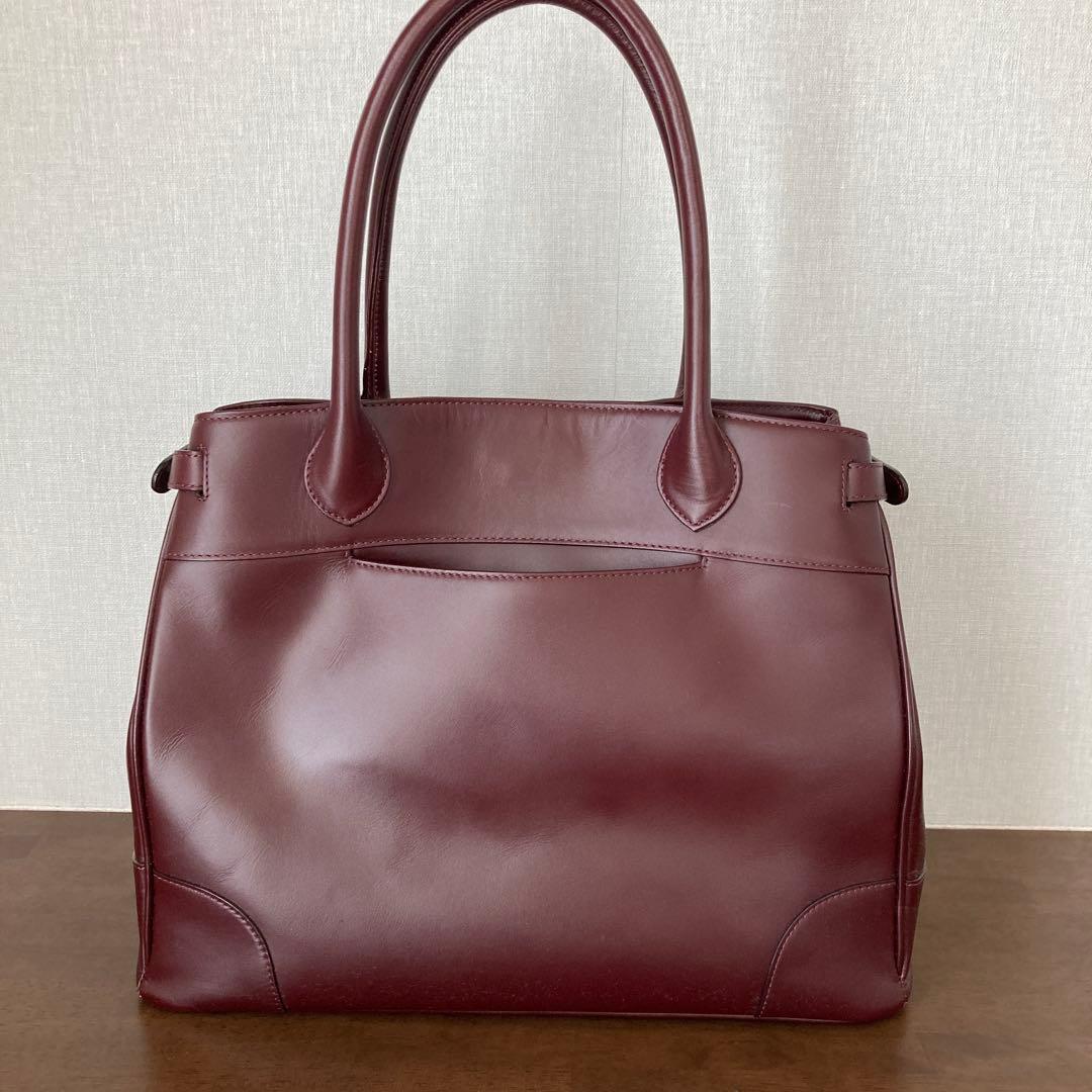 傳濱野（皇室御用達）クラッシックトートバッグ　ボルドー
