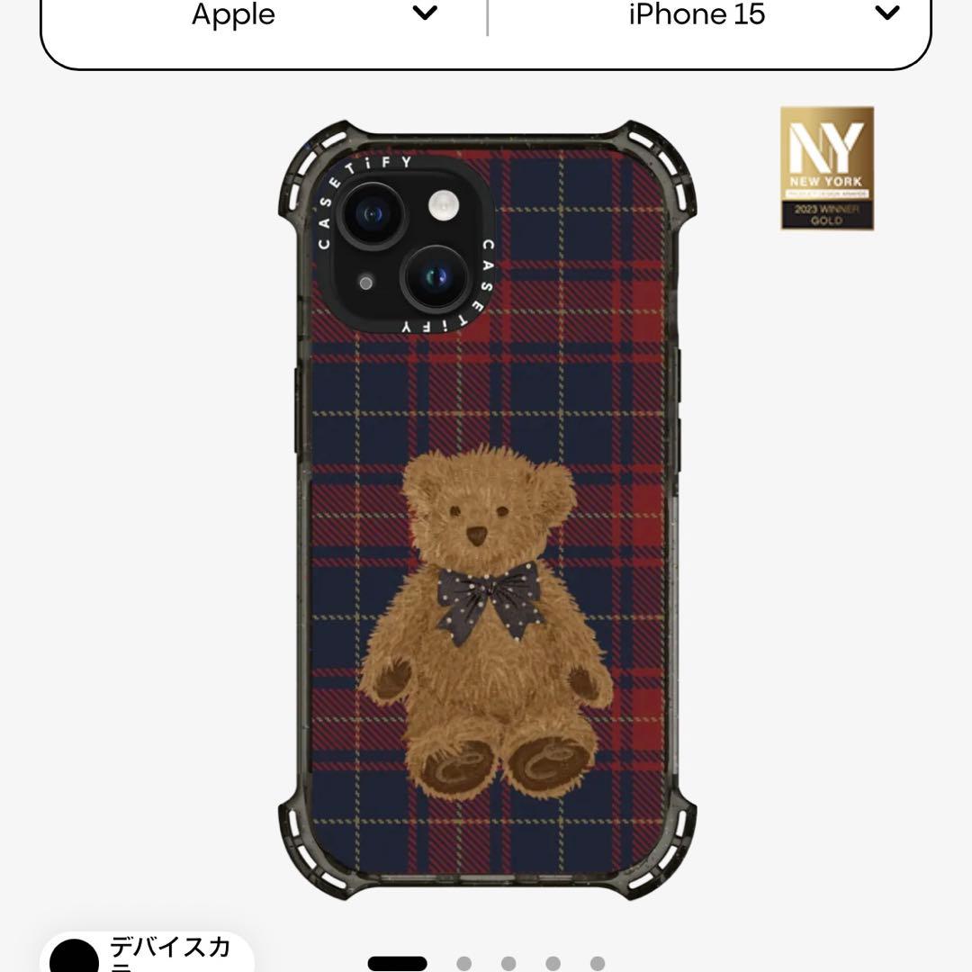 新品未使用casetifyバウンスケース MagSafe対応 チェックテディベア