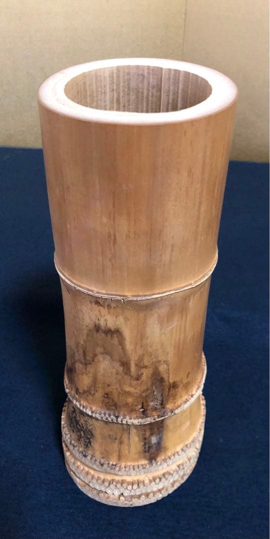 割引❗️《R》茶道具 竹花入 竹器師 西川媒玄作 落とし付 共箱 251022い5