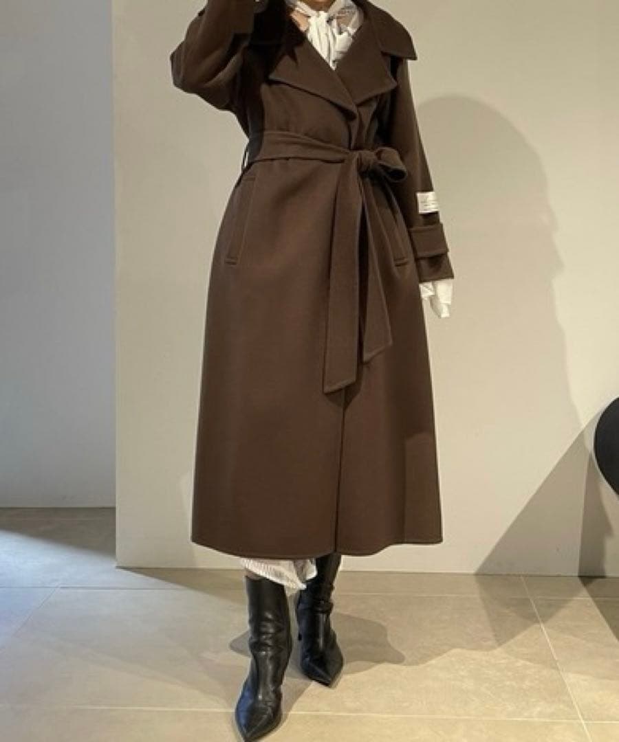 snidel ウロコカシミヤロングコート ブラウン サイズ0