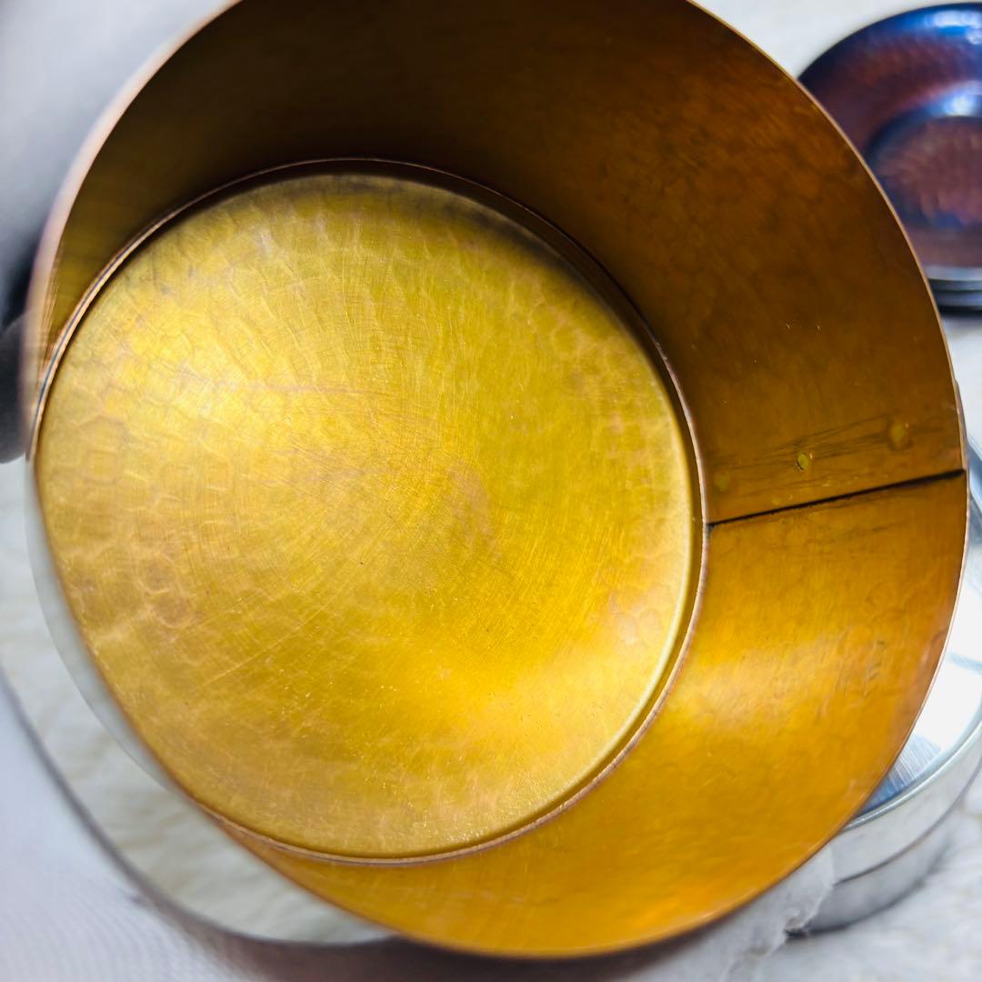 玉川堂　茶筒　建水　水差し　薬缶　鎚起銅器　茶器揃　玉虫　紫　燕三新潟県