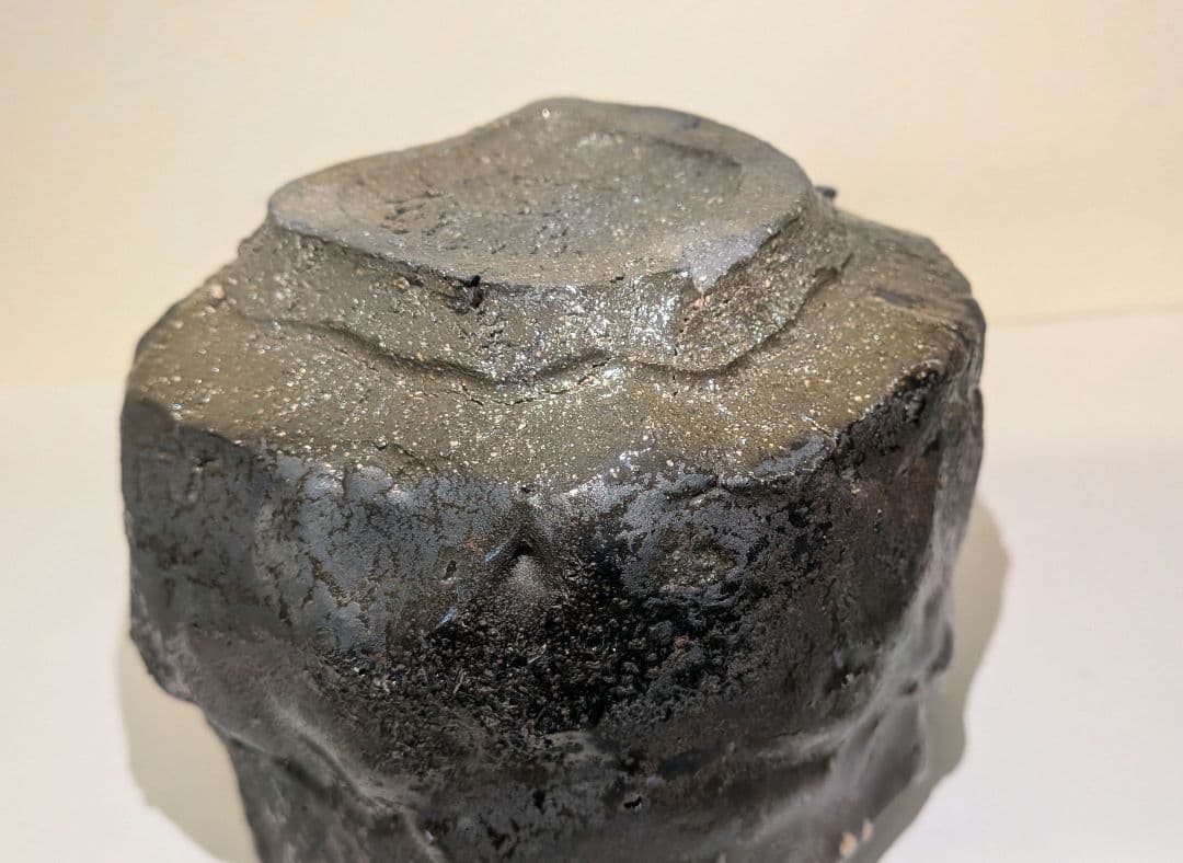 『濱崎節生』茶碗　喜多窯　茶道具　共箱　鬼子岳　唐津焼