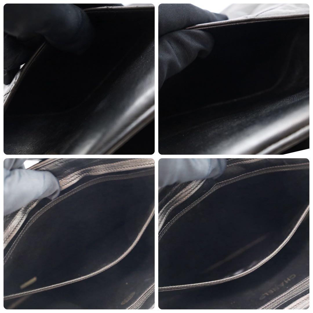 シャネル マトラッセ チェーンショルダーバッグ ラムスキン ブラック