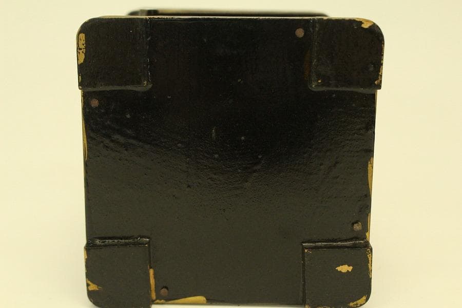 螺鈿蓋物 窓網代 花鳥蒔絵 四方 煙草具 二件(A742)