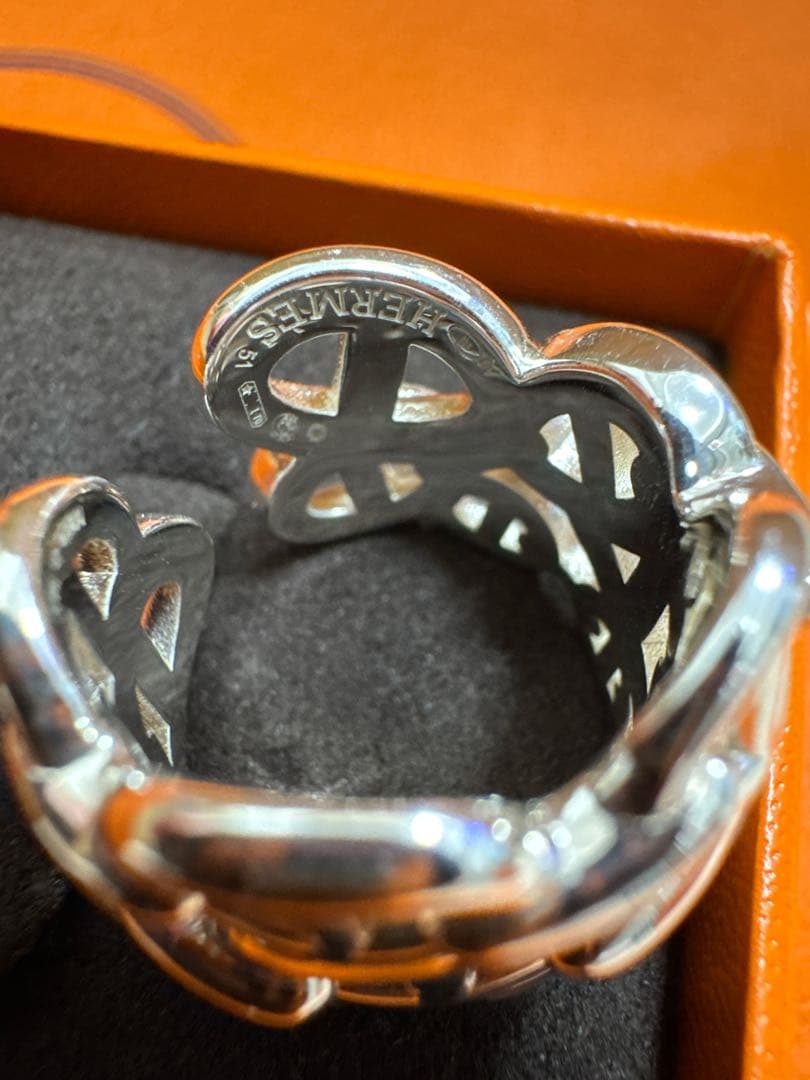 エルメス シェーヌダンクル アンシェネ リングGM サイズ51新品同様