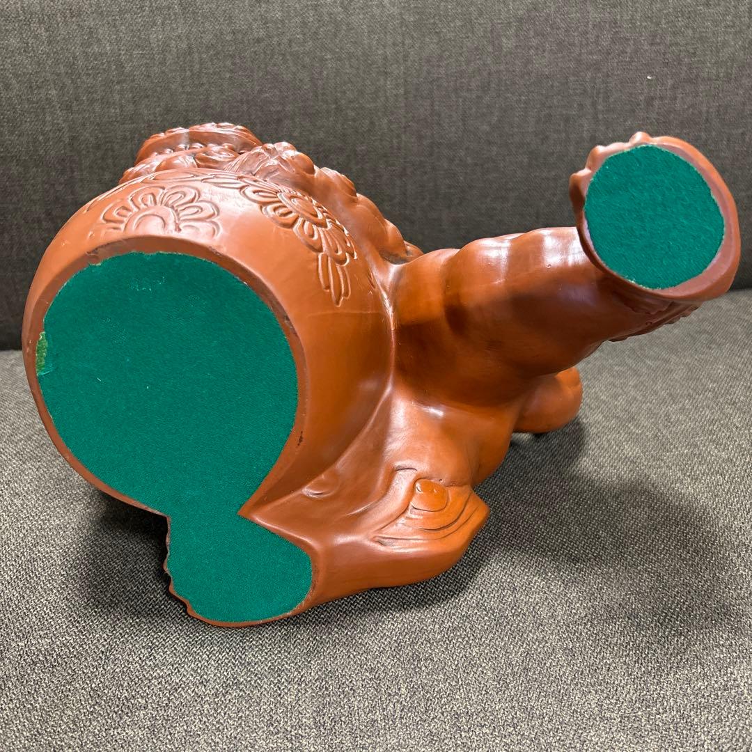 【玉乗り獅子】＊狛犬 陶器 縁起物 唐獅子 床の間飾り 骨董 美術品 伝統工芸