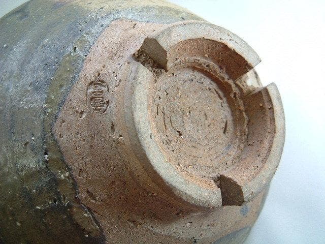 茶碗■追銘「夕月」3つ割り高台 伊羅保 平茶碗 茶道具 抹茶碗 古美術 桐共箱■