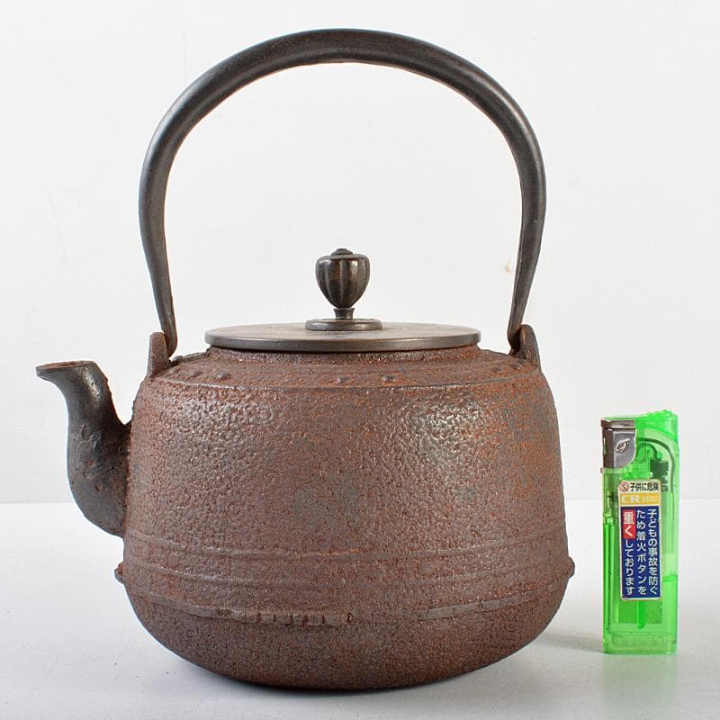 煎茶道具　鋲打文　鉄瓶　鉄釜　M　R5868