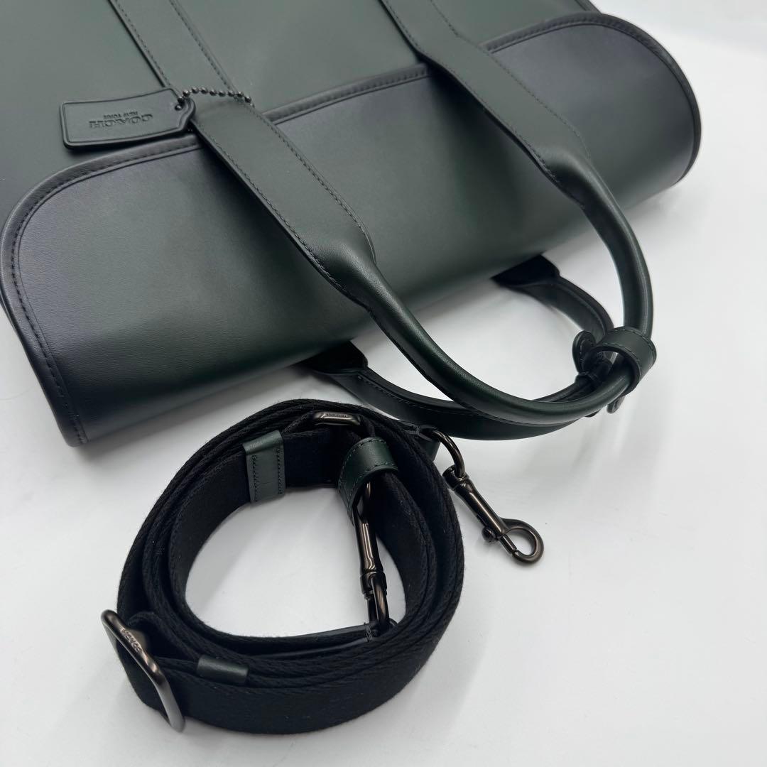 現行/未使用級✨ コーチ ゴッサム ポートフォリオ ビジネス A4 レザー 緑