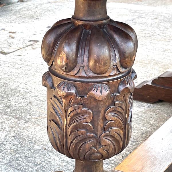 イギリスアンティーク　ドローリーフテーブル　ブルボーズレッグ　伸縮ダイニング