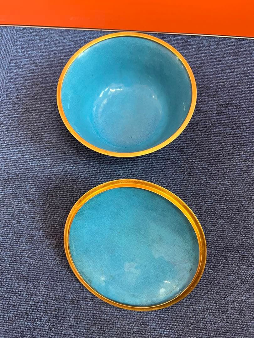 1210 中国美術　景泰藍　七宝　琺瑯　鉢　時代物