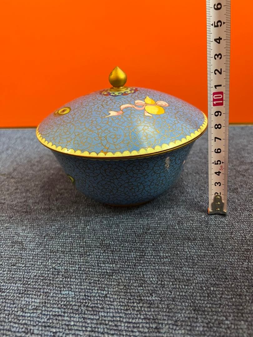 1210 中国美術　景泰藍　七宝　琺瑯　鉢　時代物