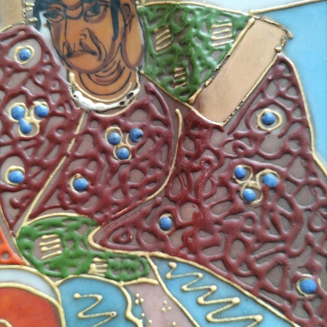 オールドニッポン　薩摩焼　薩摩十字　金襴手　観音羅漢図　８寸皿