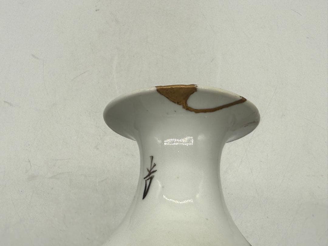 中国　清時代　粉彩　牡丹紋獅子耳瓶　天津興隆出品　送料込み251015