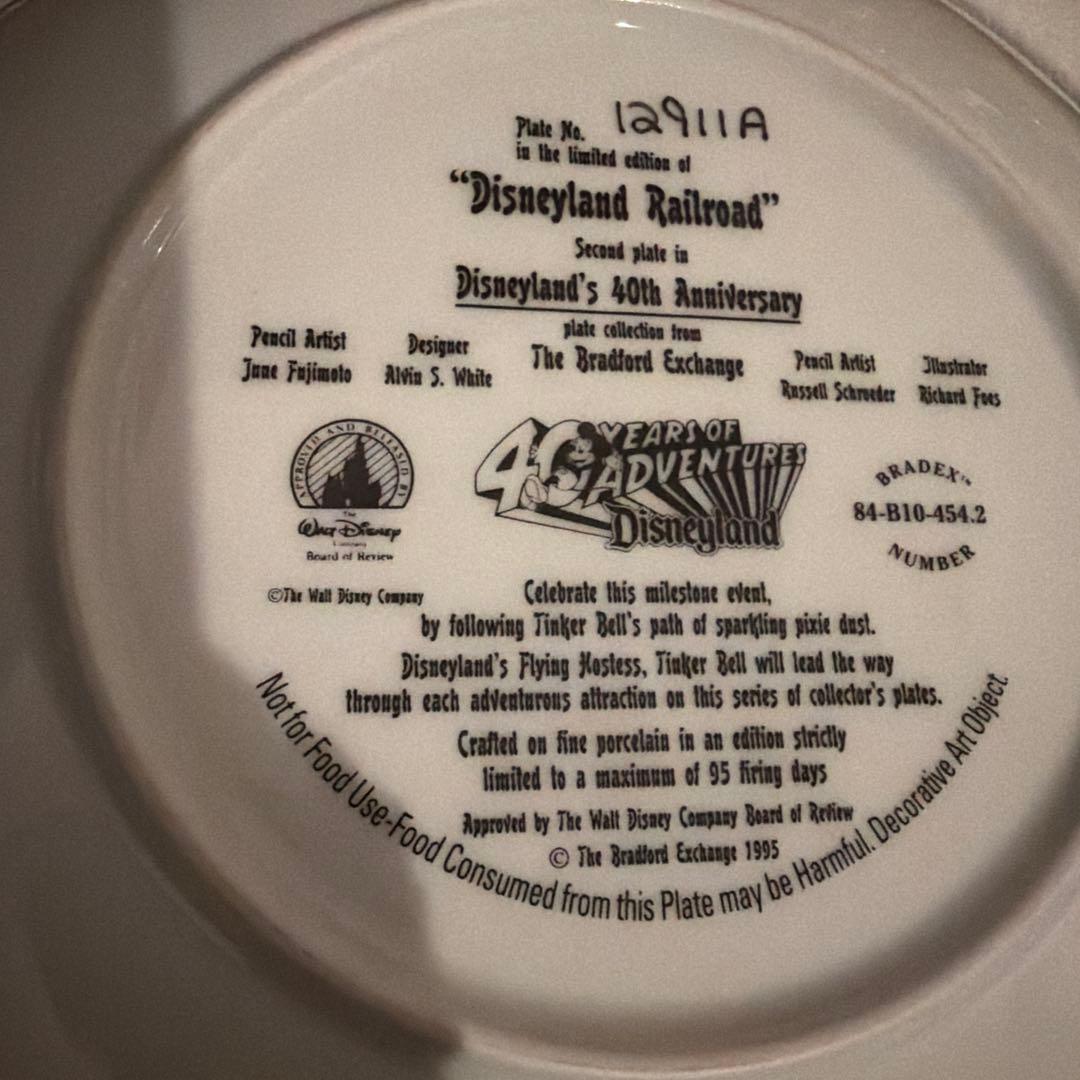 Disneyland Railroad 40周年記念プレート　シリアルナンバー