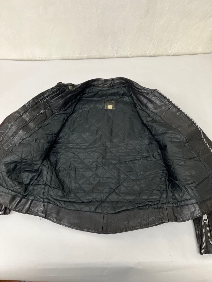 ルイスレザー　レザーライダースジャケット レザー 革ジャン ブラック 古着