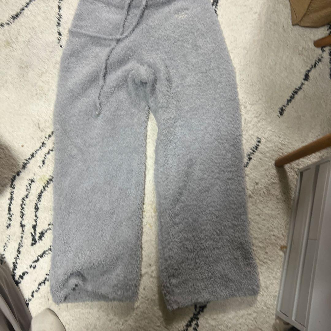 ジェラートピケ　ジェラピケ　セットアップ　カーディガン　パンツ　グレー　もふもふ