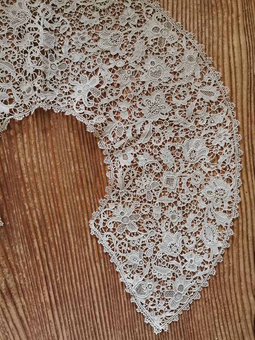 アンティーク イタリア 最上の精緻 ブラーノレース ポワンドヴェニス 付け襟