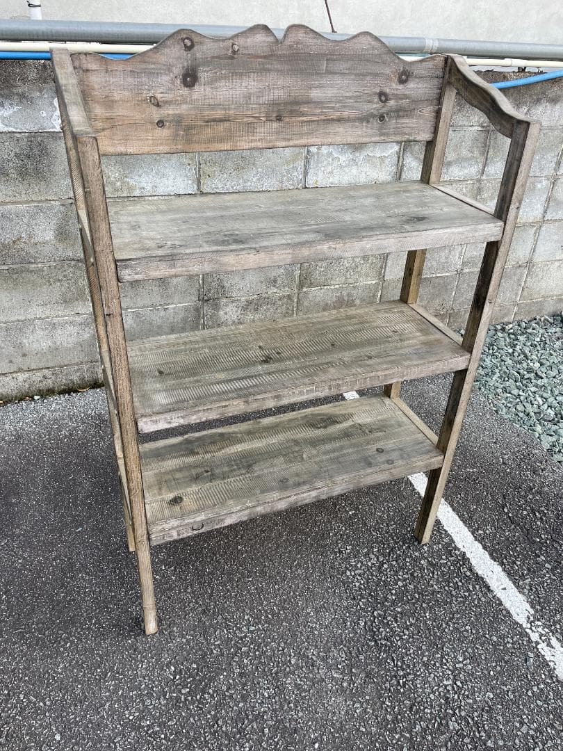 ★ オープンシェルフ 幅80 薄型 シェルフ アンティーク 北欧 風 レトロ