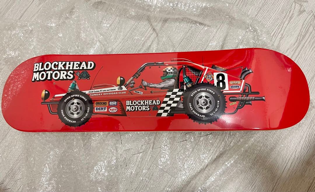 BLOCKHEAD MOTORS ビンテージバギースケートデッキ（レッド）