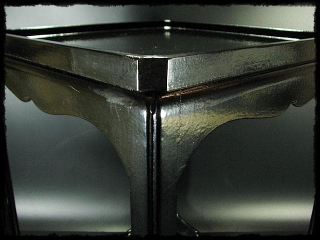 宗旦好 黒一閑 高麗卓 棚物 千家 茶道具 元紙箱 f273