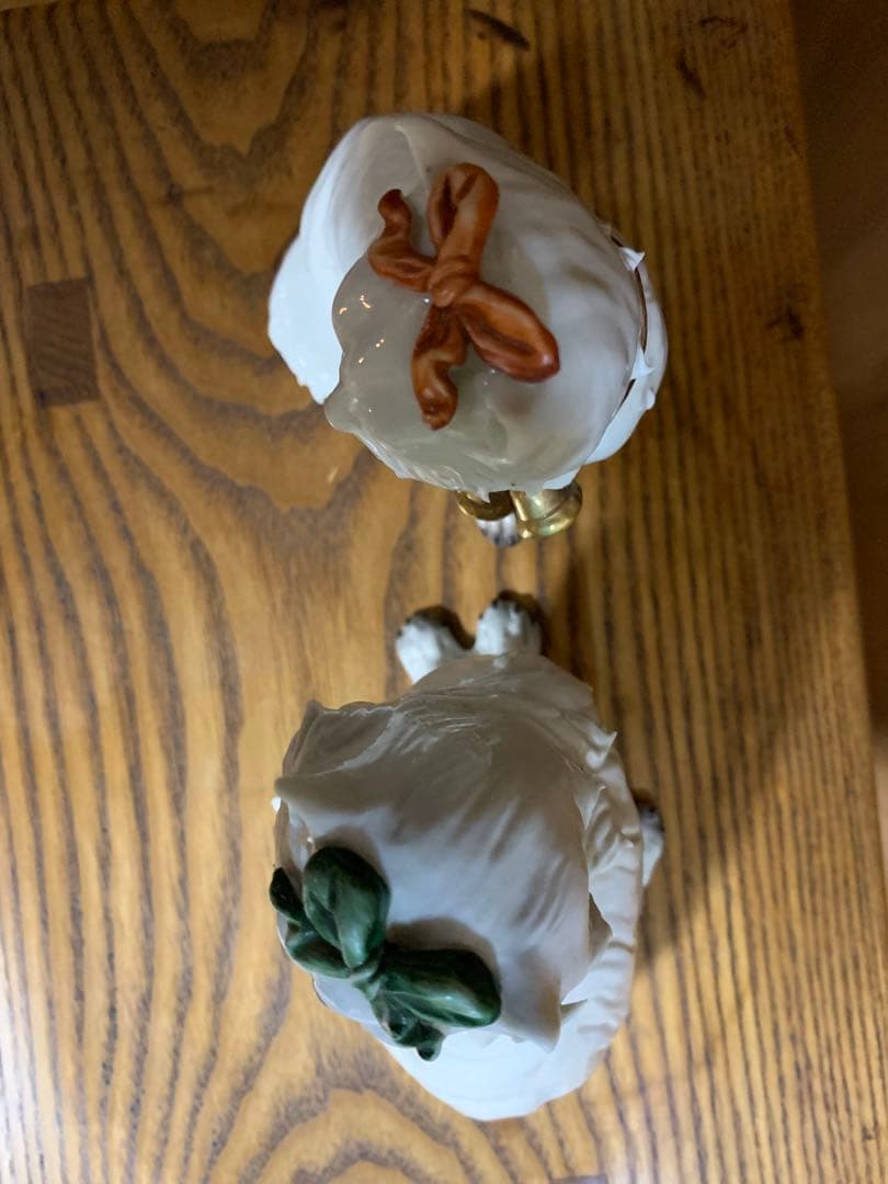 陶器の猫と犬のフィギュアセット