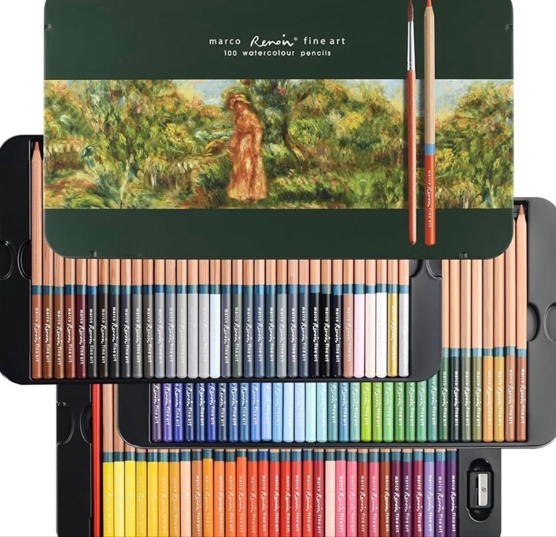 MARCO鉛筆 水彩色鉛筆 100色セット