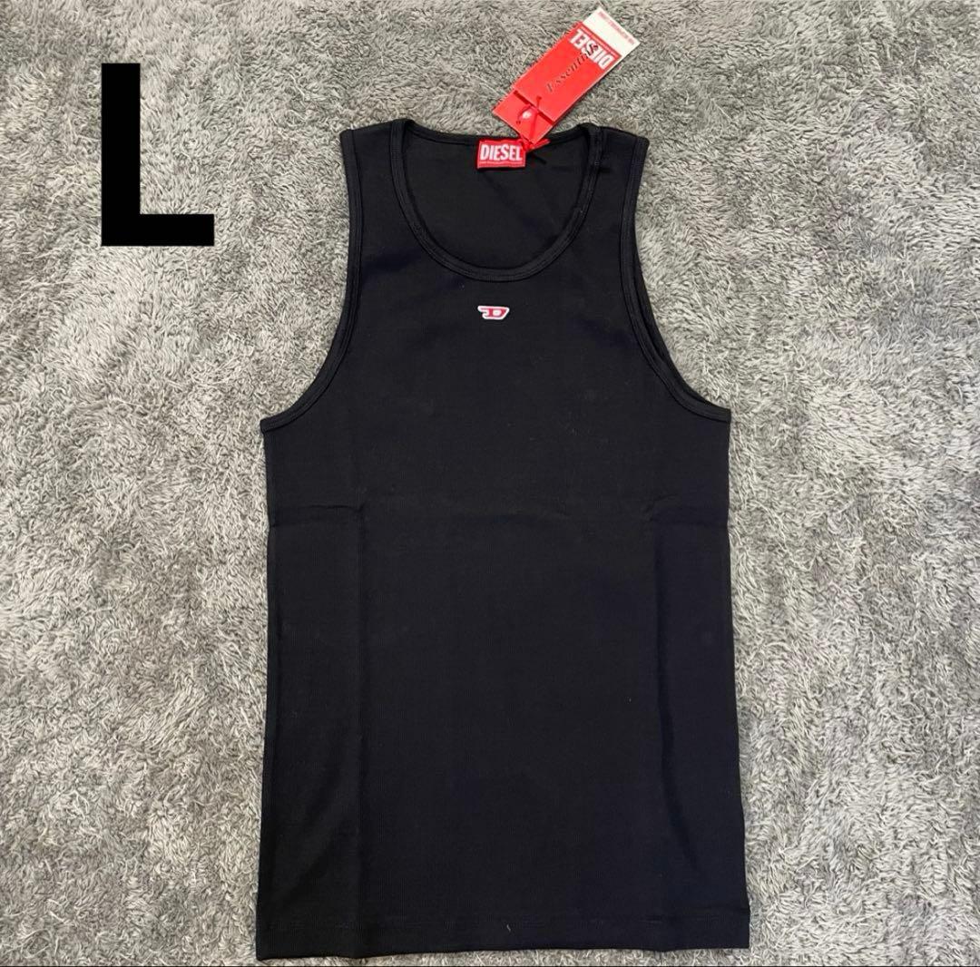 DIESEL ブラック タンクトップ L ディーゼル　ノースリーブ　トップス