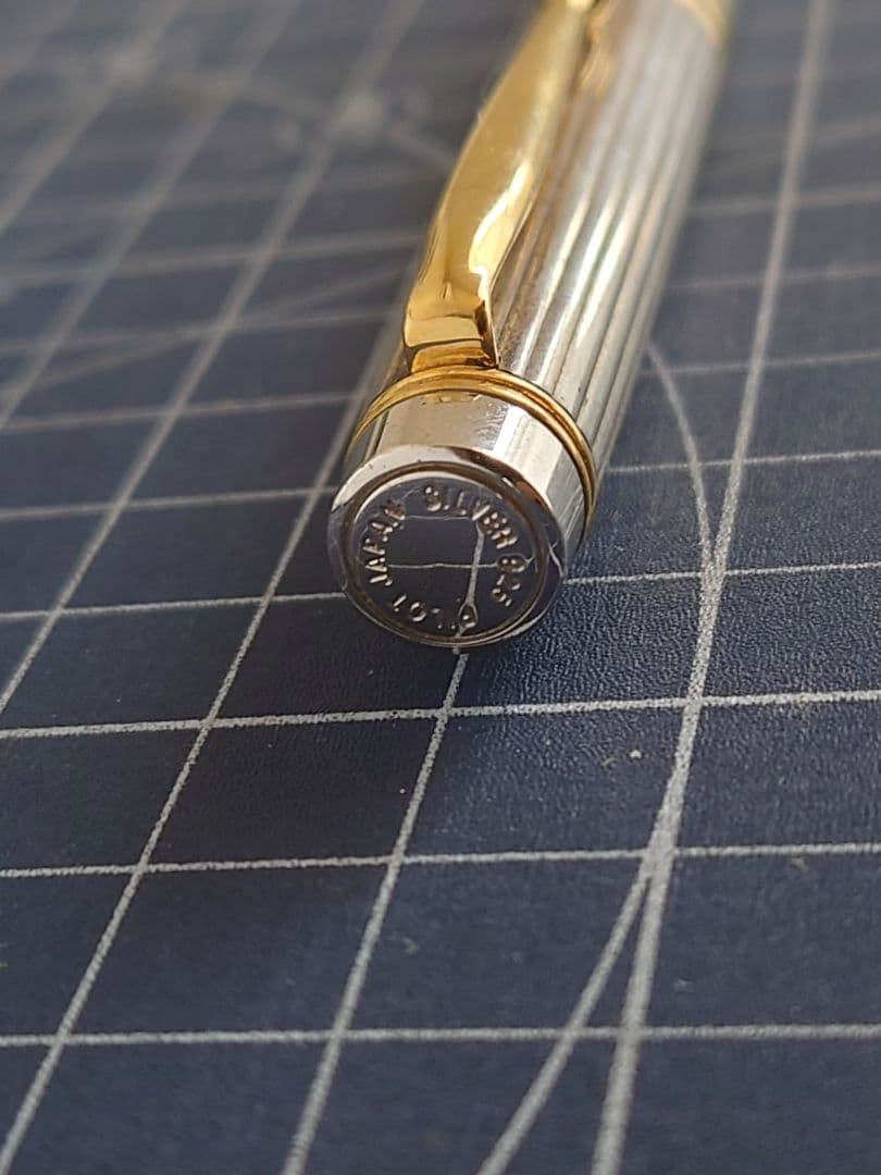 廃番 パイロット グランセスターリングシルバー ストライプ 万年筆 中字 中古