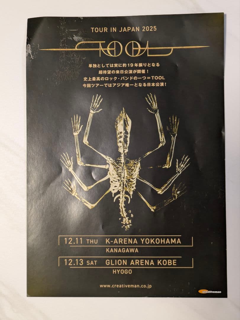 【未着用フライヤー付】TOOL 2025 TOUR Tシャツ L