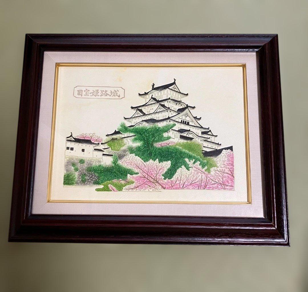姫路革細工「国宝姫路城」木製フレーム付き
