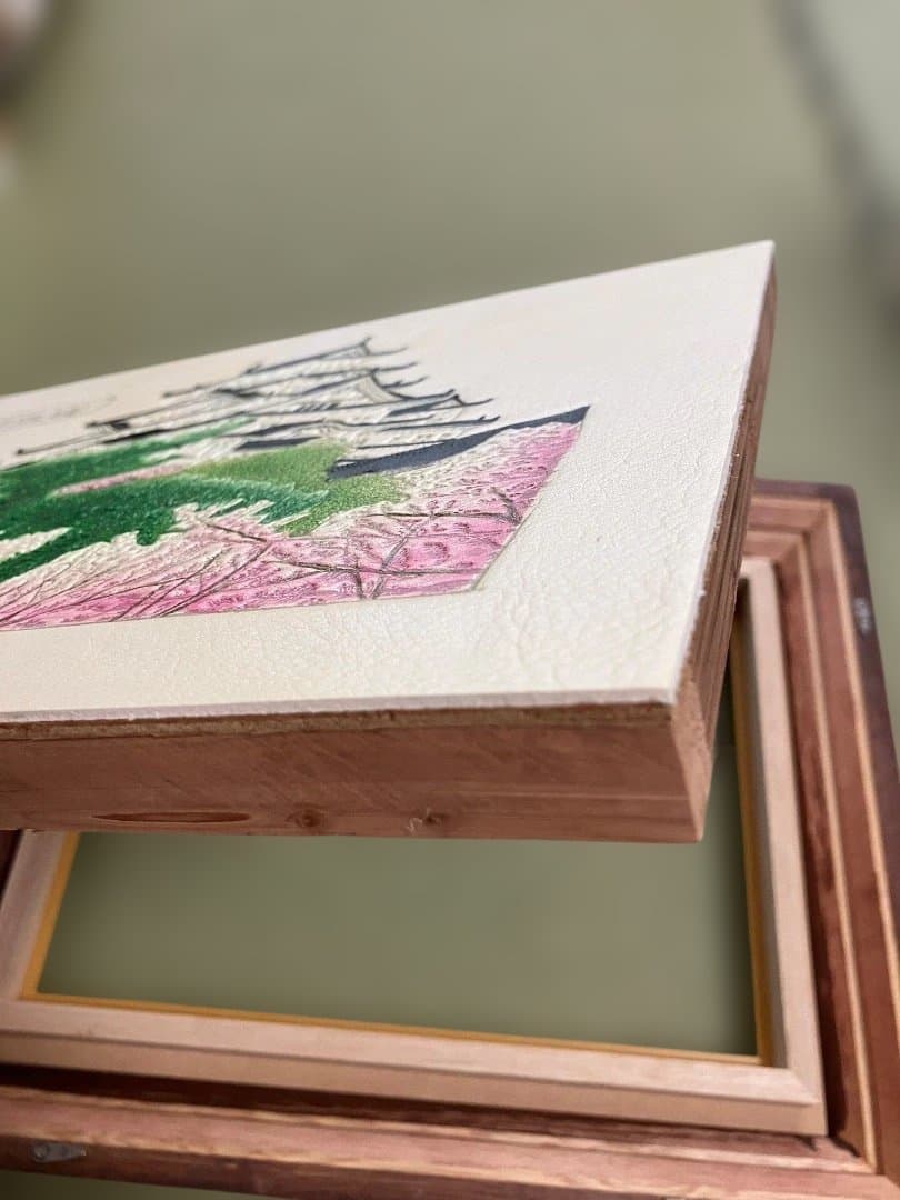 姫路革細工「国宝姫路城」木製フレーム付き