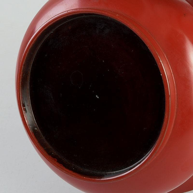 和食器　朱塗　鶴蒔絵　椀　盃　時代箱　V　9585