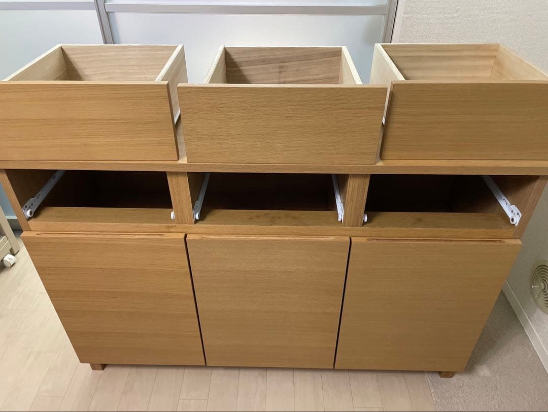 無印良品　オーク材・キャビネット大　サイドボード　廃盤　幅1200mm