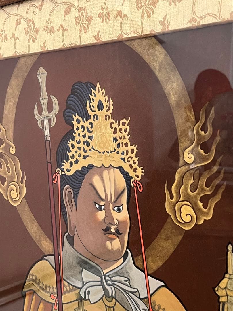 宇*仁様 毘沙門天図　昭和45年　小野静以謹画