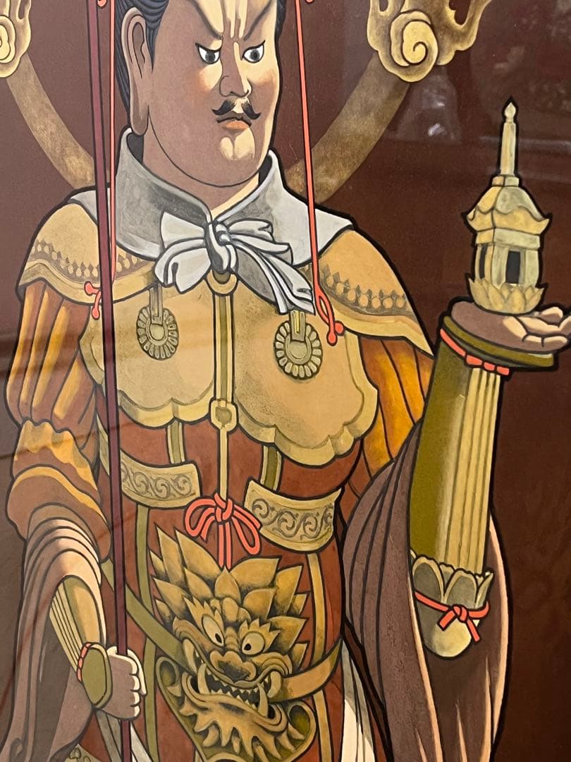 宇*仁様 毘沙門天図　昭和45年　小野静以謹画