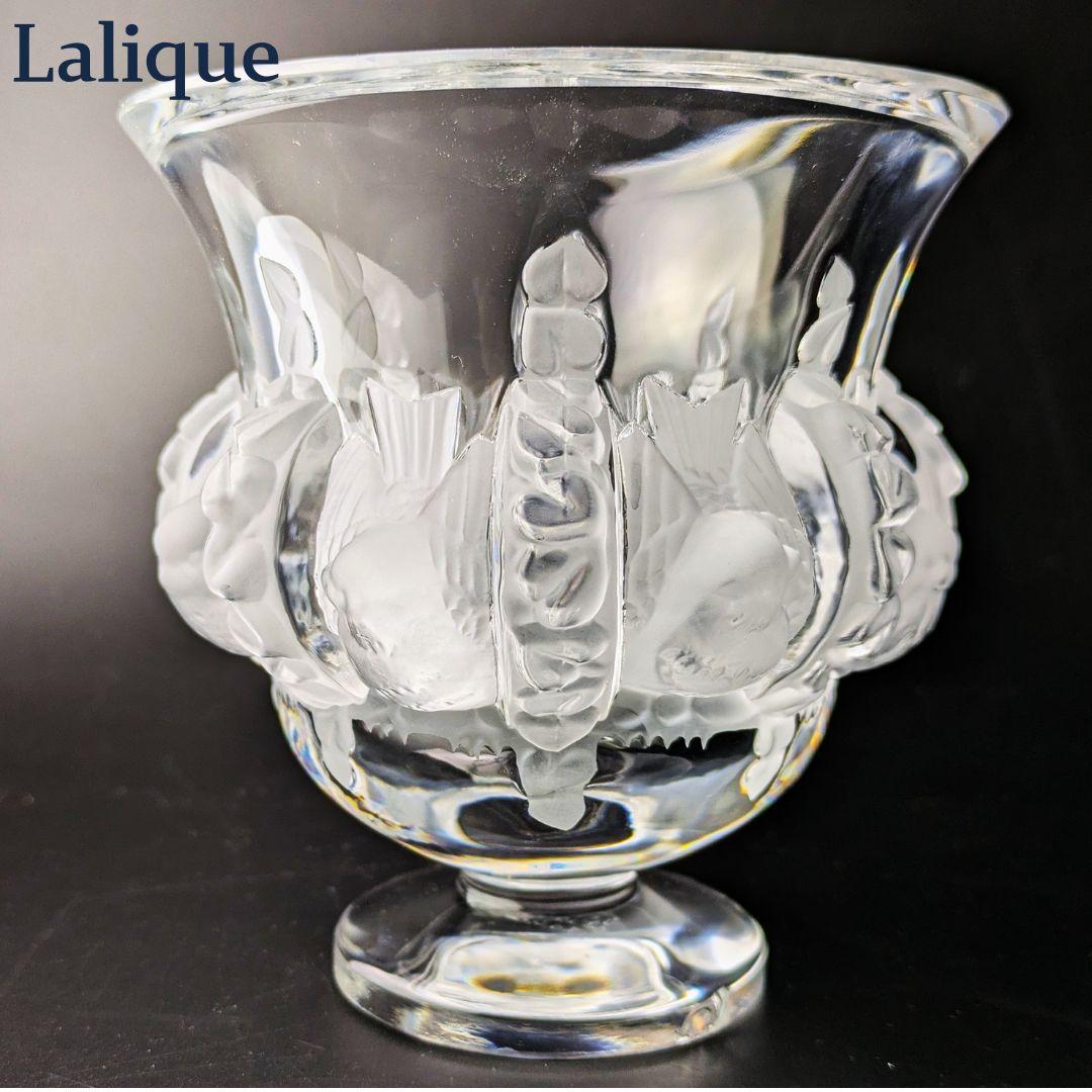 生活に洗練を★ラリック ダンピエール 花瓶 雀葡萄紋フロストガラス フランス