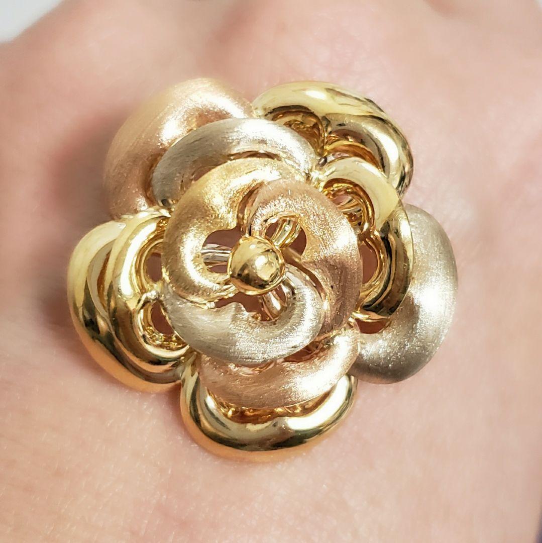 最安値 大ぶり K18ペンダントトップ 兼ブローチ ITALY 750