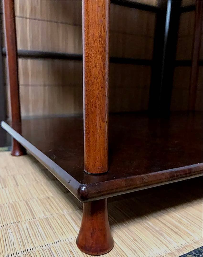 時代 高級 樟木の藤棚 組立式 桐箱付き 茶器 煎茶 道具