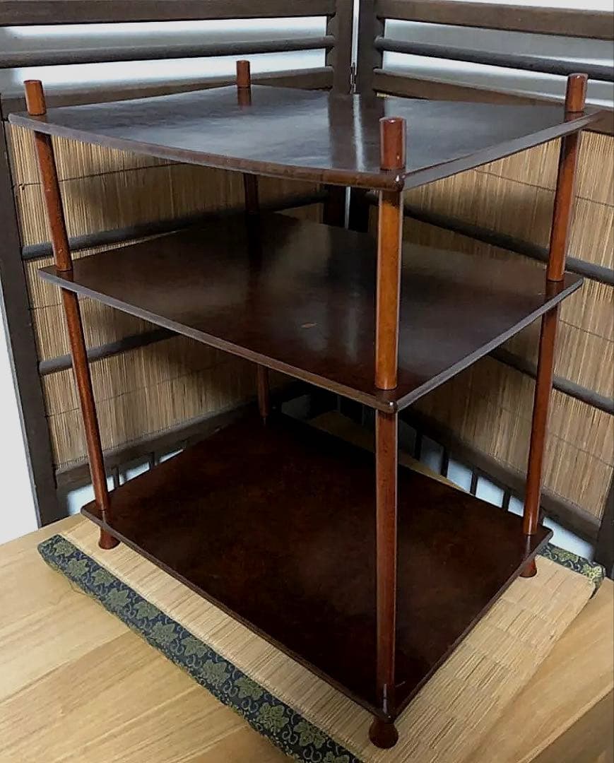 時代 高級 樟木の藤棚 組立式 桐箱付き 茶器 煎茶 道具