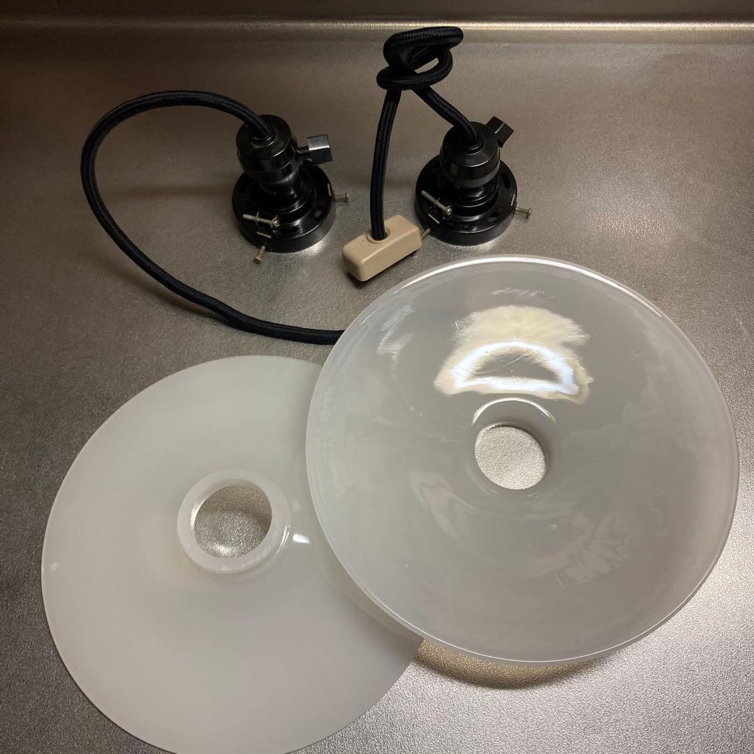 アンティーク ホワイトペンダントライト 2個セット E26 レトロ