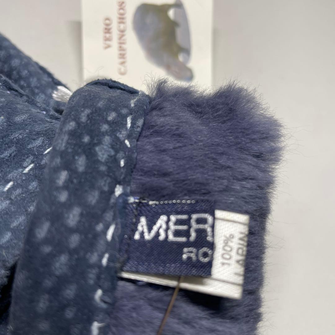MEROLA カピバラ革 ネイビー（紺色）ライニング：ラパン（うさぎ毛）サイズ８