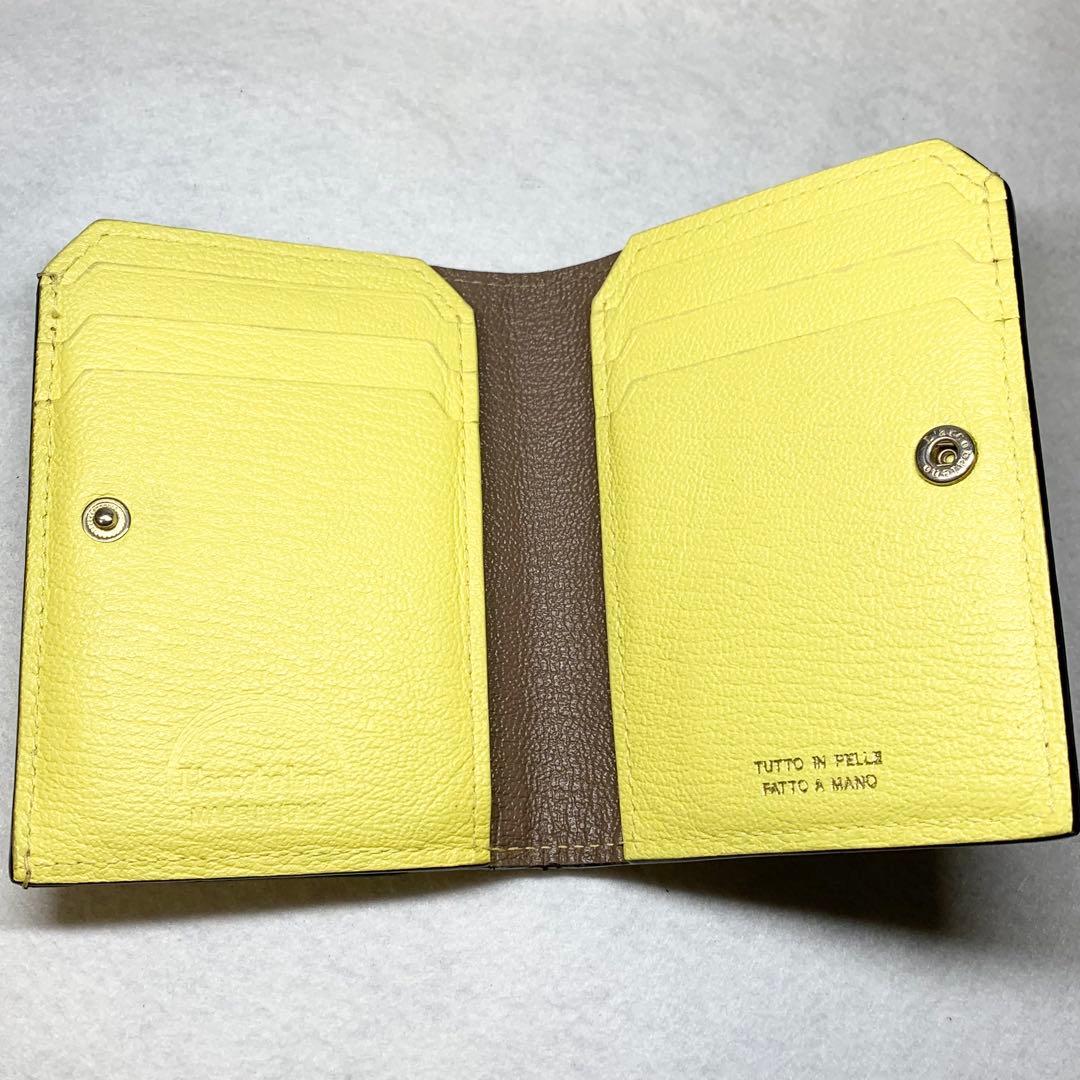 美品 ラルコバレーノ スマートカードウォレット 財布 やぎ革 レザー イタリア製