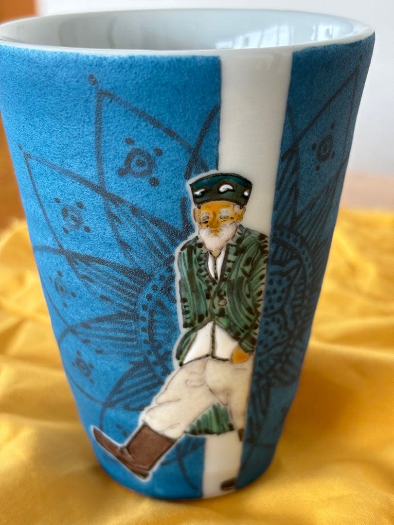 九谷焼　武腰一憲【遠い日】色絵カップ