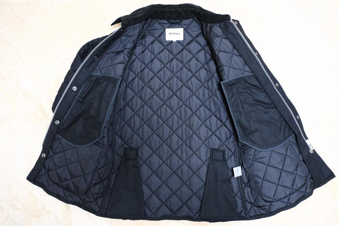 Barbour ships 別注キルティング／ウール　ビデイル　38 ブラック