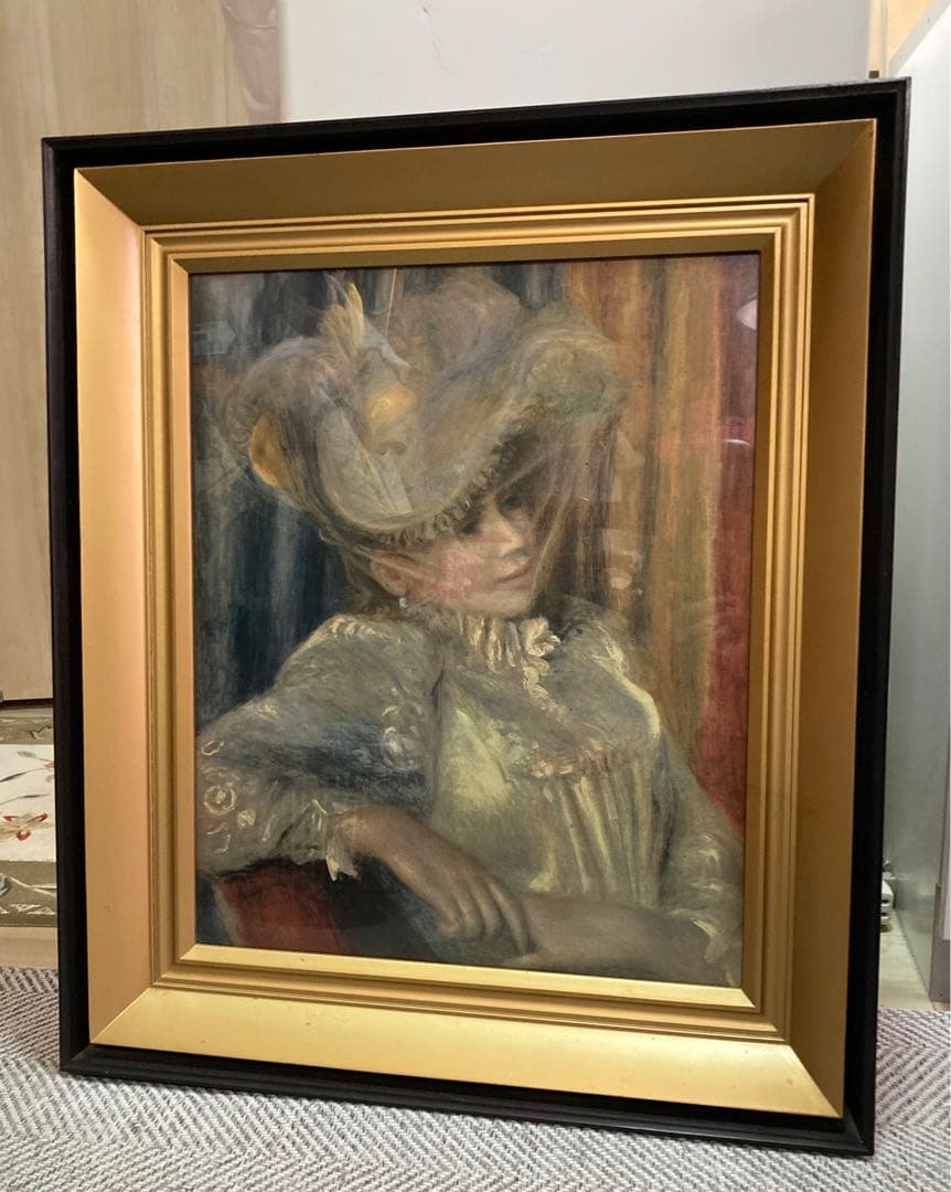 絵画/人物画/ルノアール[帽子の女] F10号/油彩(工藝画) / 名画/印象派